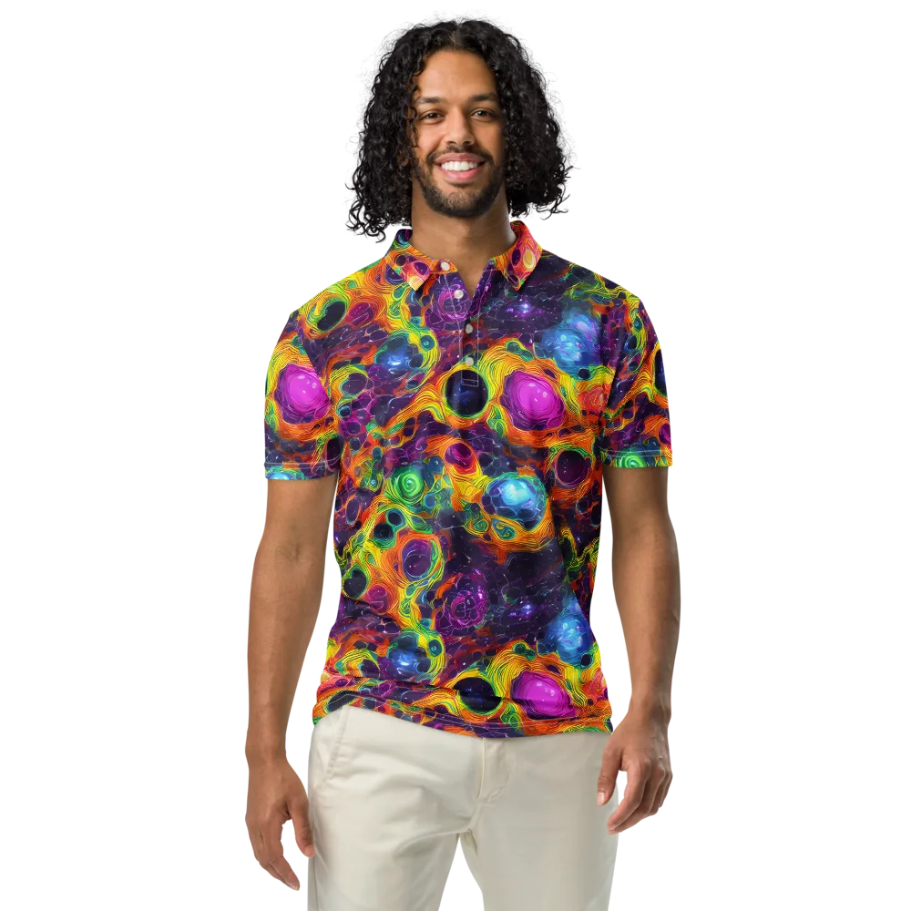 Luminous Orbits on Men's Slim Fit Polo Shirt — Front