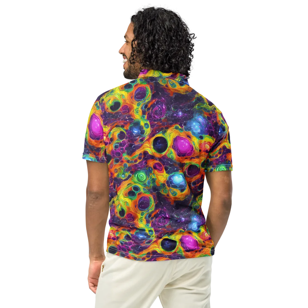 Luminous Orbits on Men's Slim Fit Polo Shirt — Back