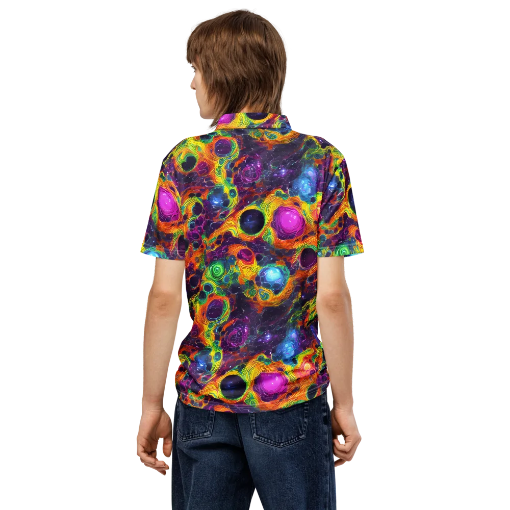 Luminous Orbits on Men's Slim Fit Polo Shirt — Back