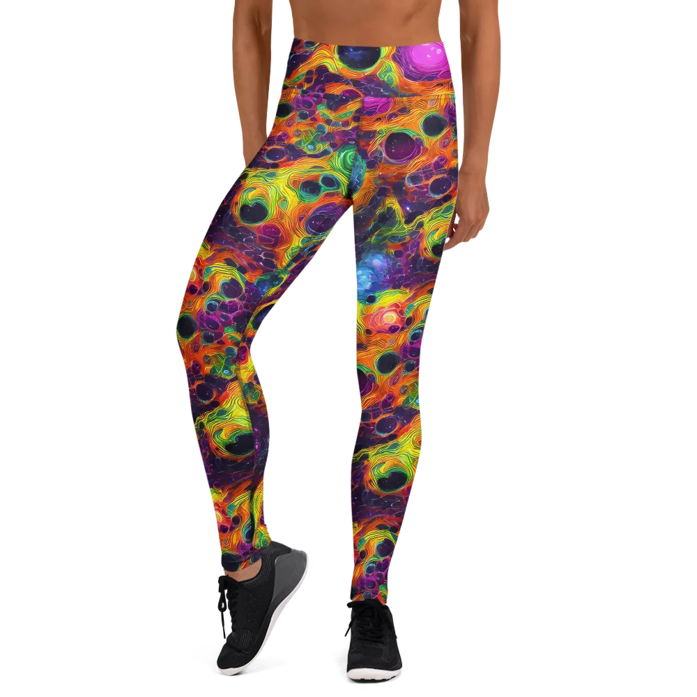 Luminous Orbits on Yoga Leggings — Front