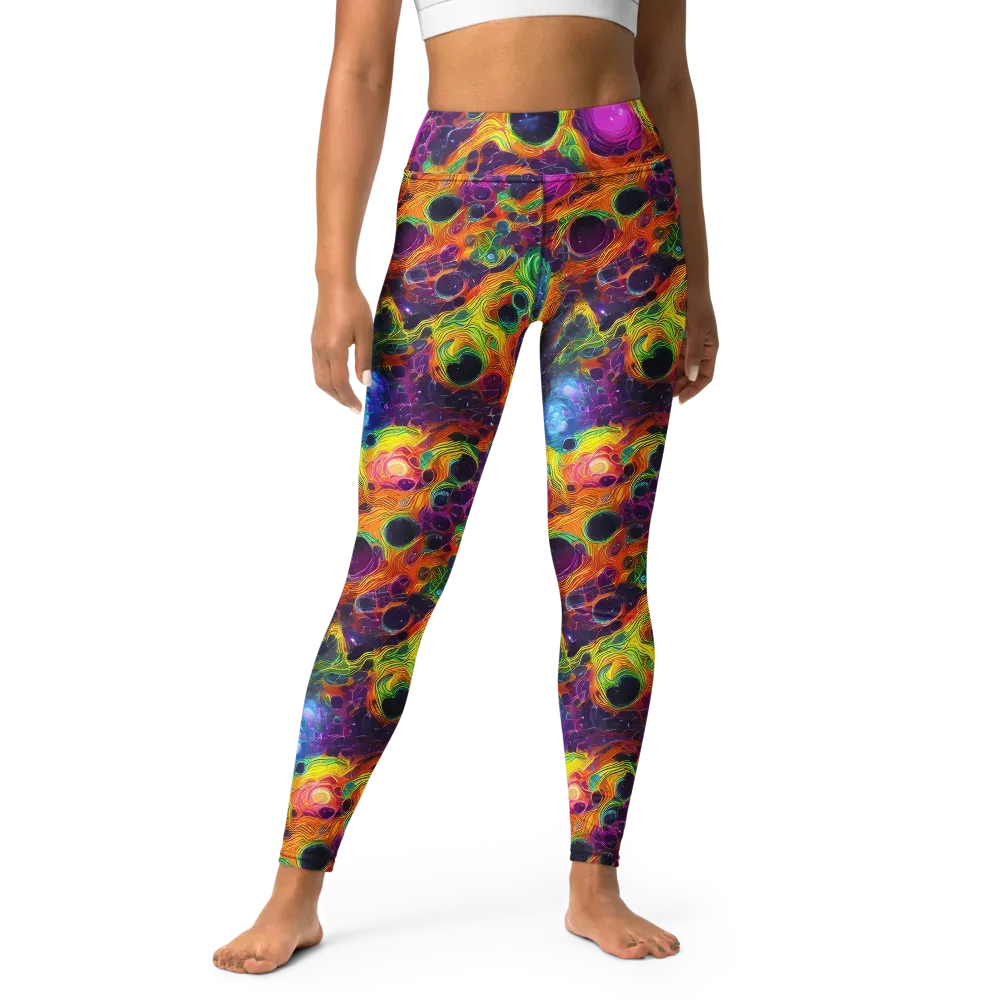 Luminous Orbits on Yoga Leggings — Front