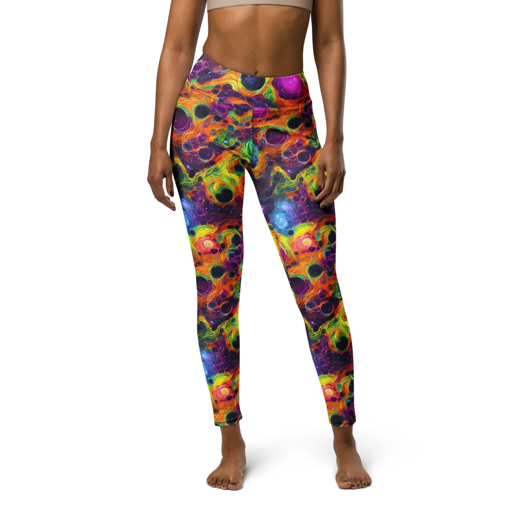Luminous Orbits on Yoga Leggings — Front
