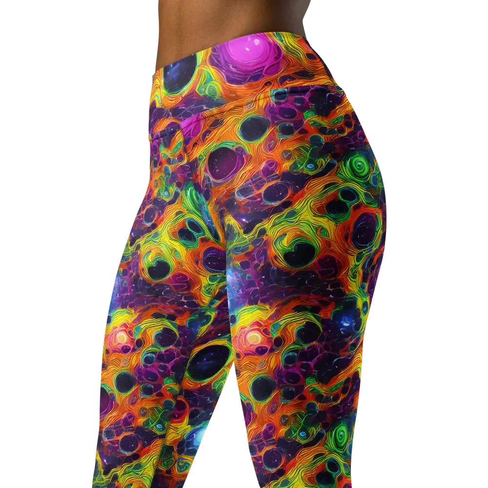 Luminous Orbits on Yoga Leggings — Left Front