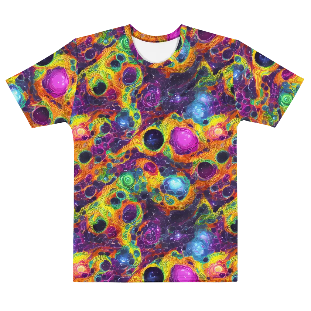 Luminous Orbits on Men's Cotton Crew Neck T-Shirt — Front