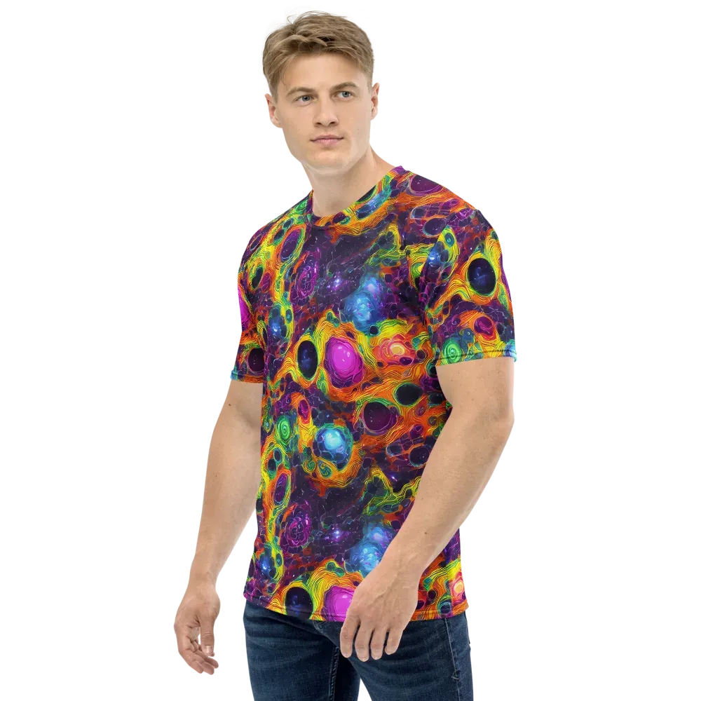 Luminous Orbits on Men's Crew Neck T-Shirt — Left