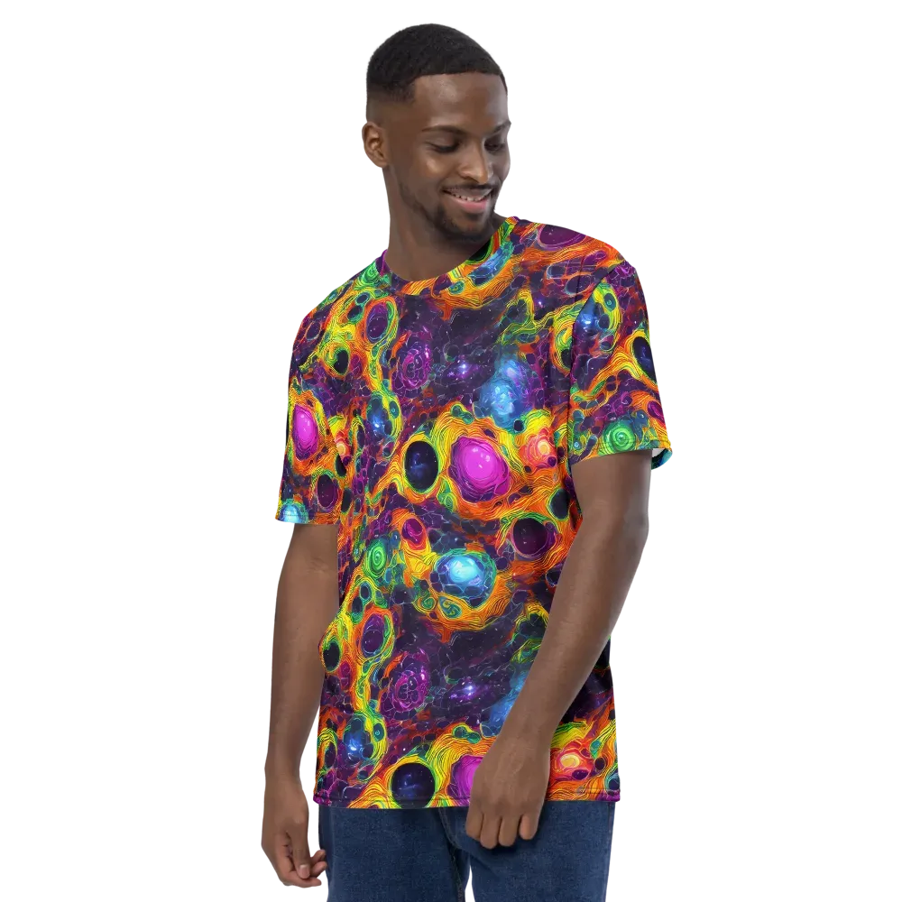 Luminous Orbits on Men's Crew Neck T-Shirt — Left
