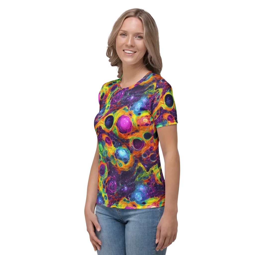 Luminous Orbits on Women's Crew Neck T-Shirt — Left