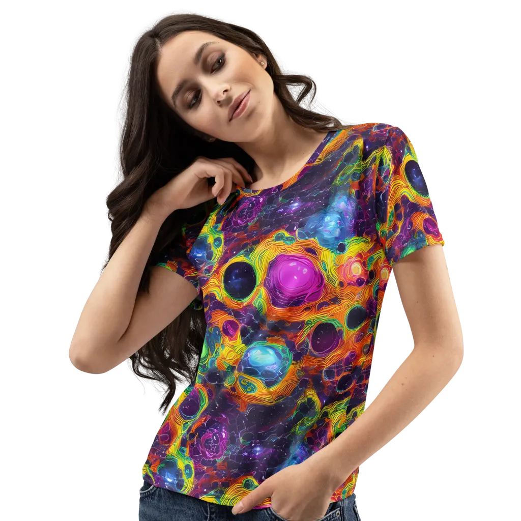 Luminous Orbits on Women's Crew Neck T-Shirt — Left Front