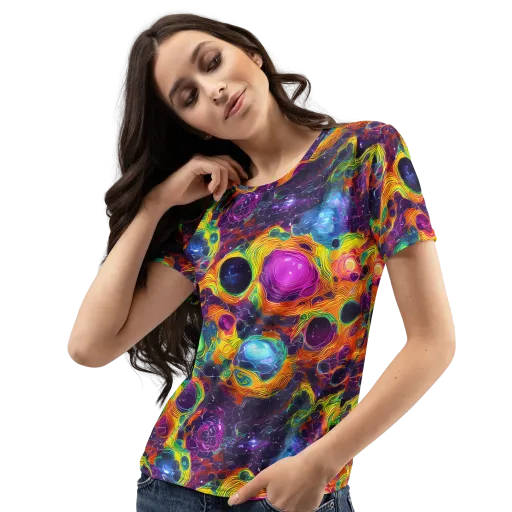 Luminous Orbits on a Women's Crew Neck T-Shirt