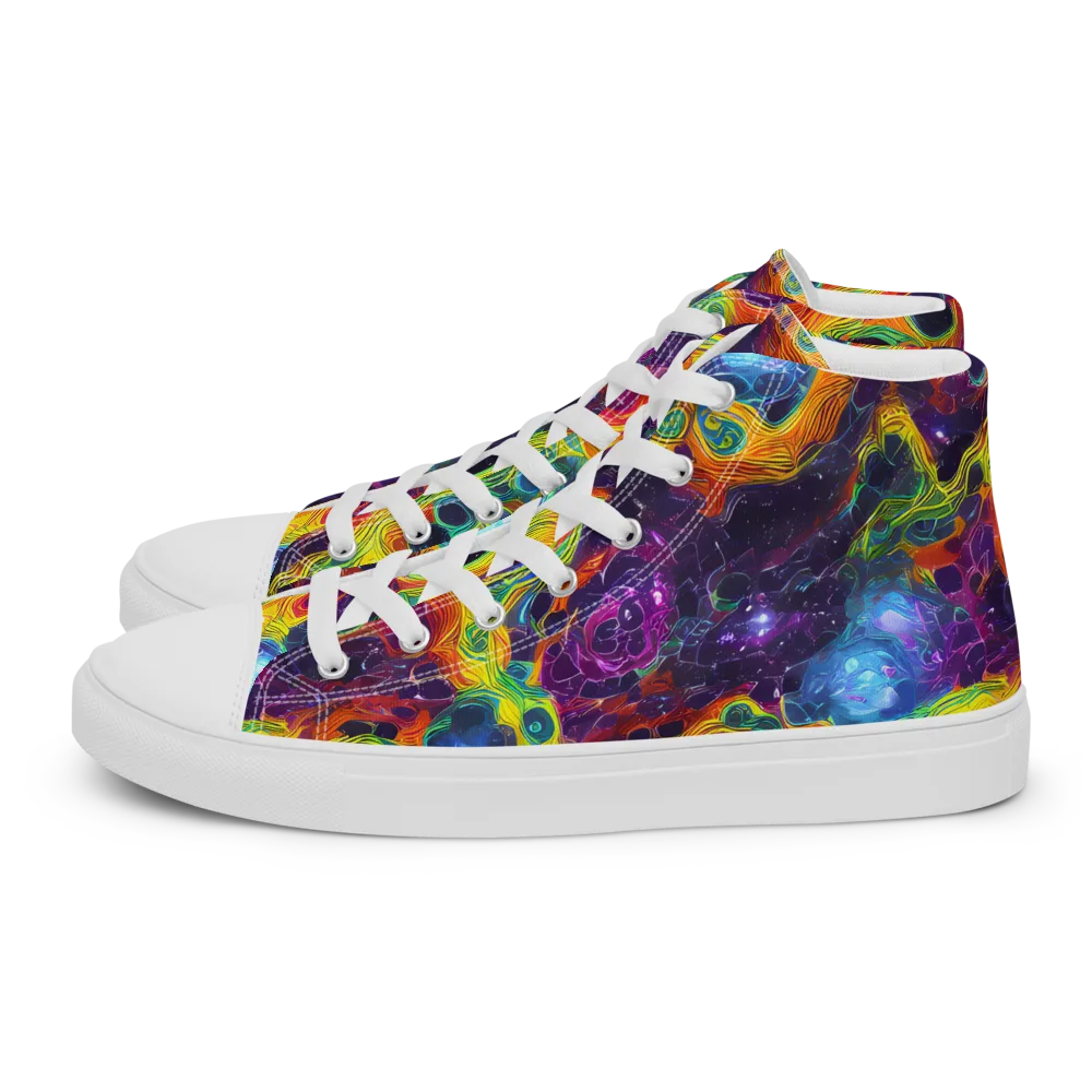 Luminous Orbits on Women's High Top Canvas Shoes — Left