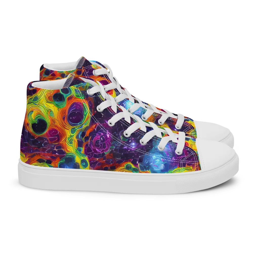 Luminous Orbits on Women's High Top Canvas Shoes — Right