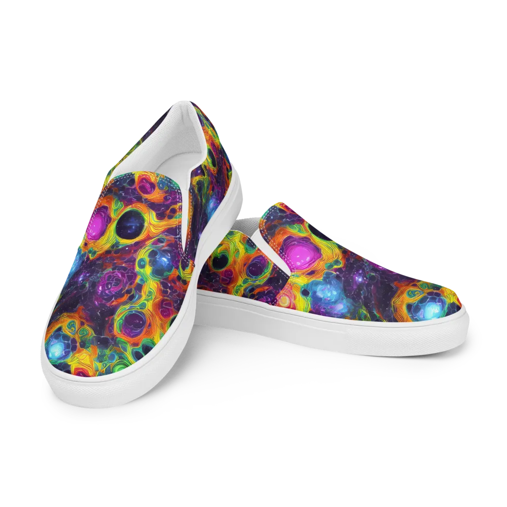 Luminous Orbits on Men's Slip-On Canvas Shoes — Left Front