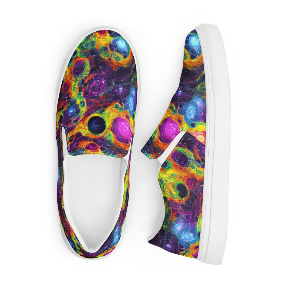 Luminous Orbits on Men's Slip-On Canvas Shoes — Front