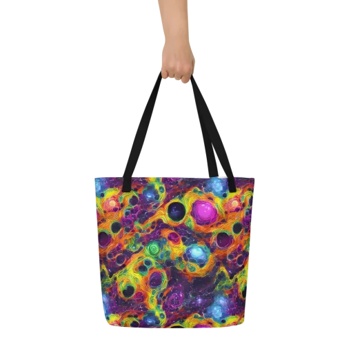 Luminous Orbits on a Large Tote Bag W/ Pocket