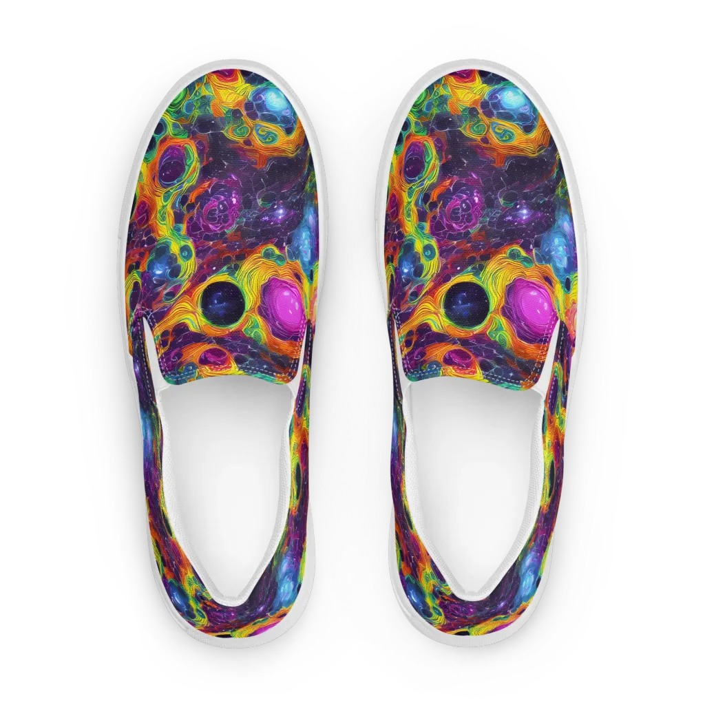 Luminous Orbits on Women's Slip-On Canvas Shoes — Front