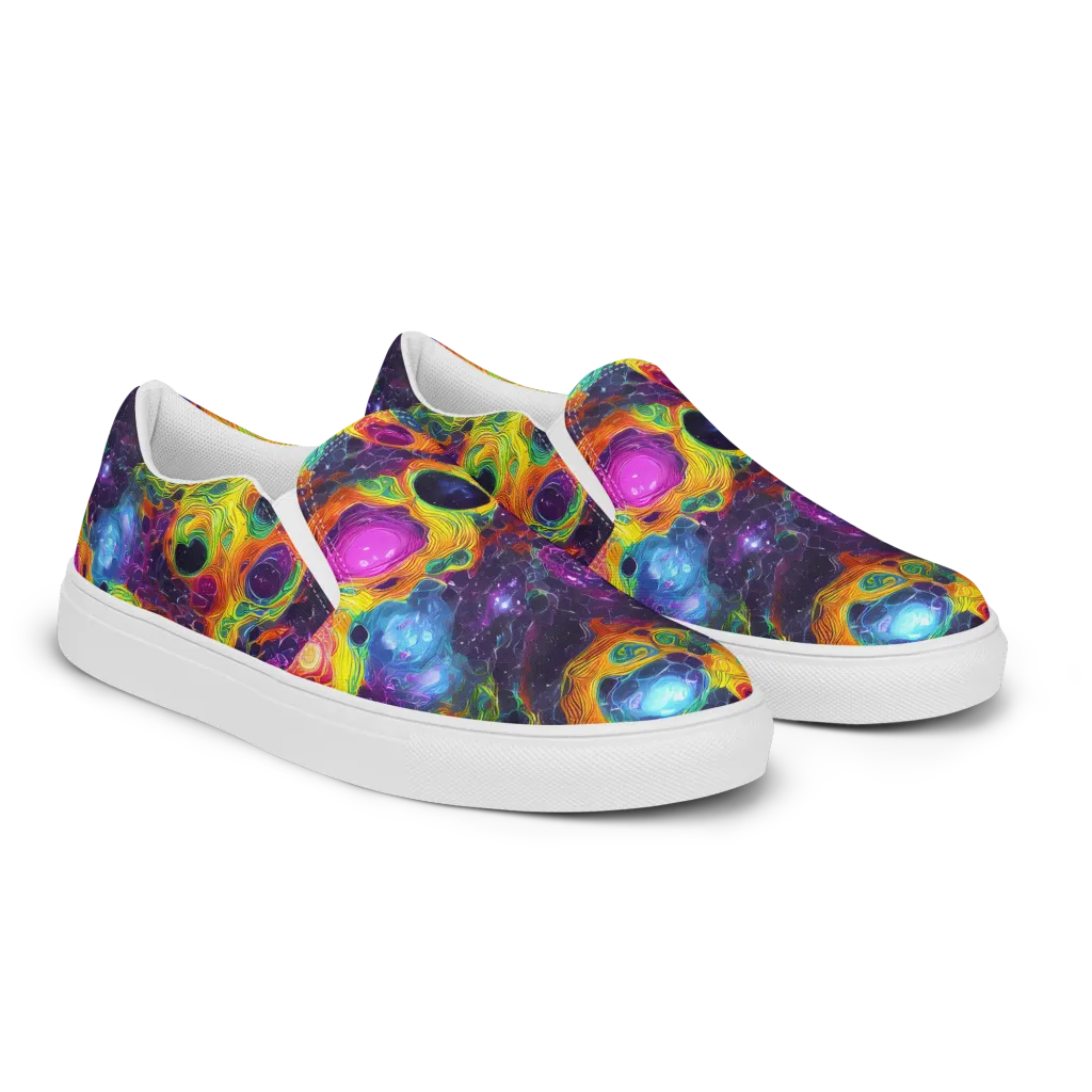 Luminous Orbits on Women's Slip-On Canvas Shoes — Right Front