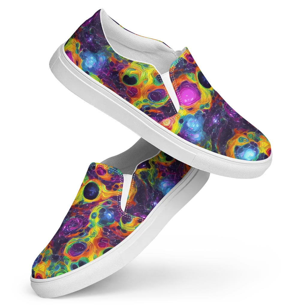 Luminous Orbits on Women's Slip-On Canvas Shoes — Front