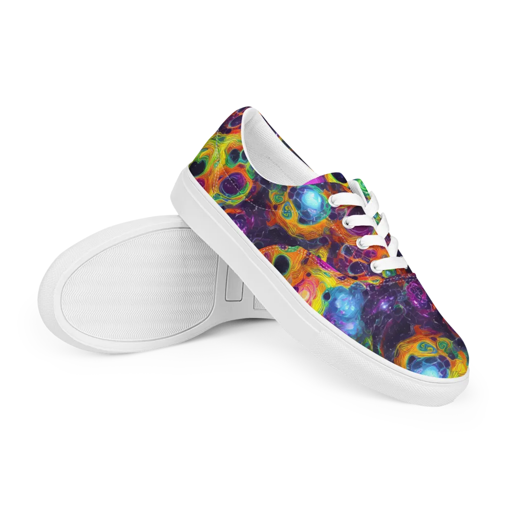 Luminous Orbits on Men's Lace-Up Canvas Shoes — Right Front