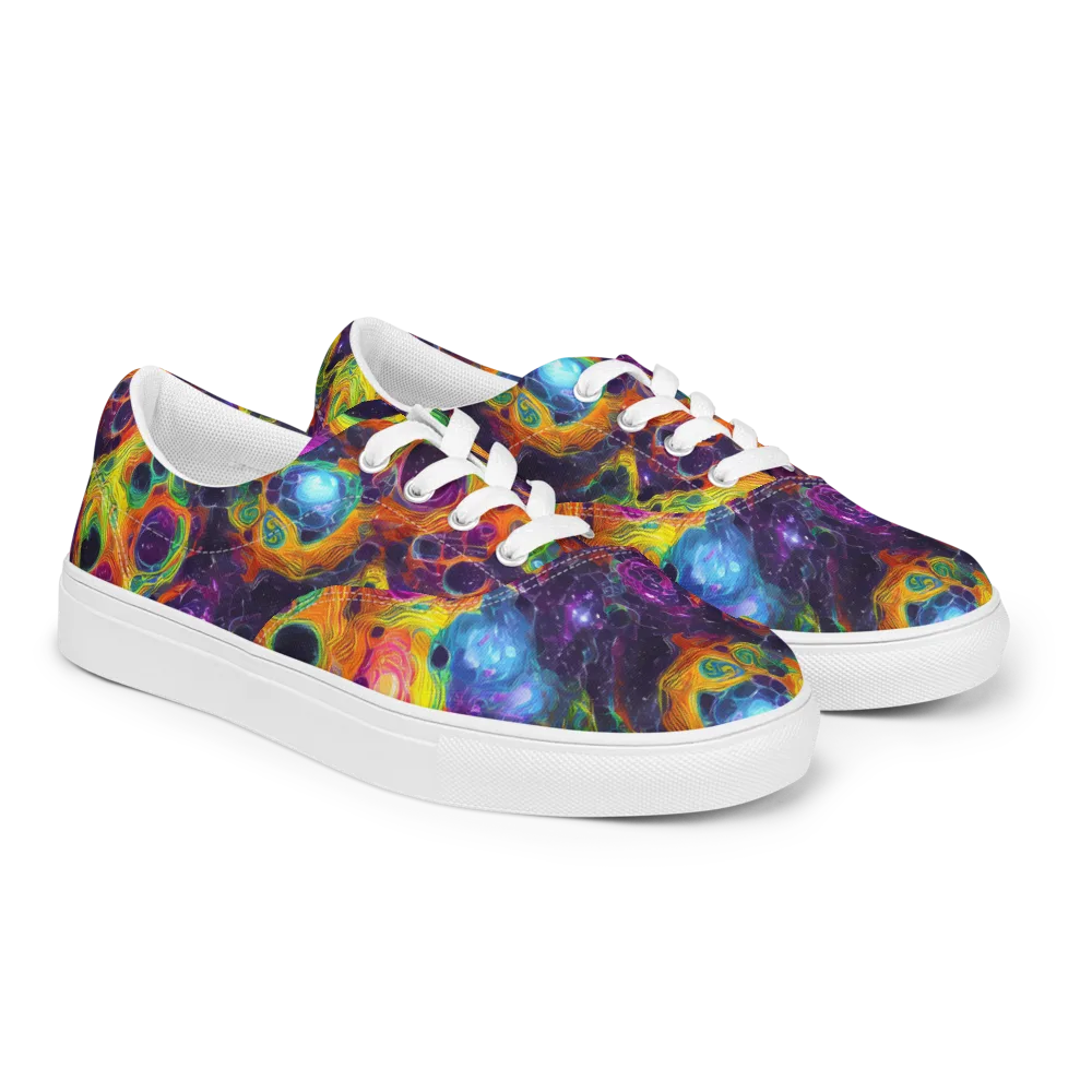 Luminous Orbits on Men's Lace-Up Canvas Shoes — Right Front