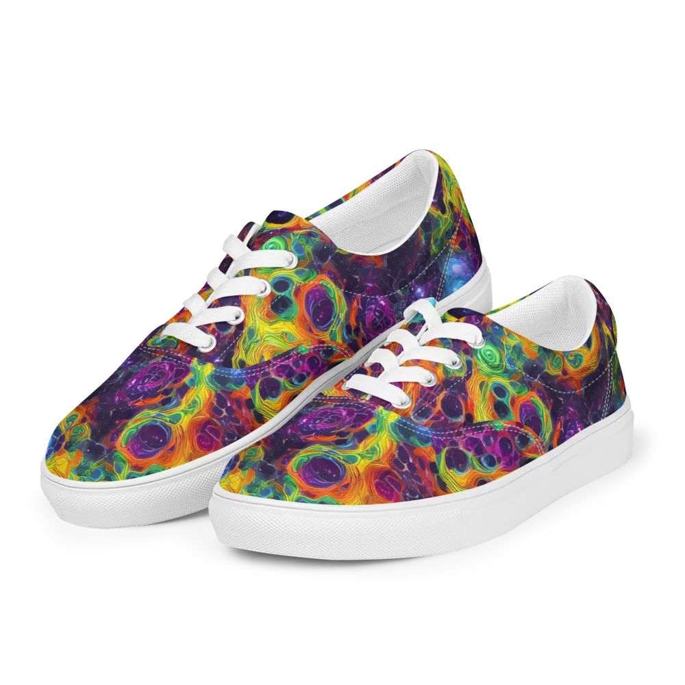 Luminous Orbits on Men's Lace-Up Canvas Shoes — Left Front