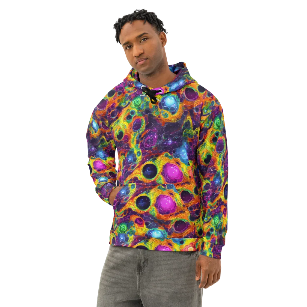 Luminous Orbits on Cotton Hoodie — Left Front