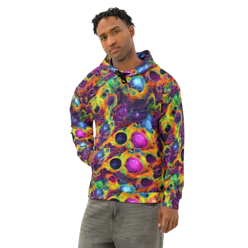 Luminous Orbits on a Cotton Hoodie