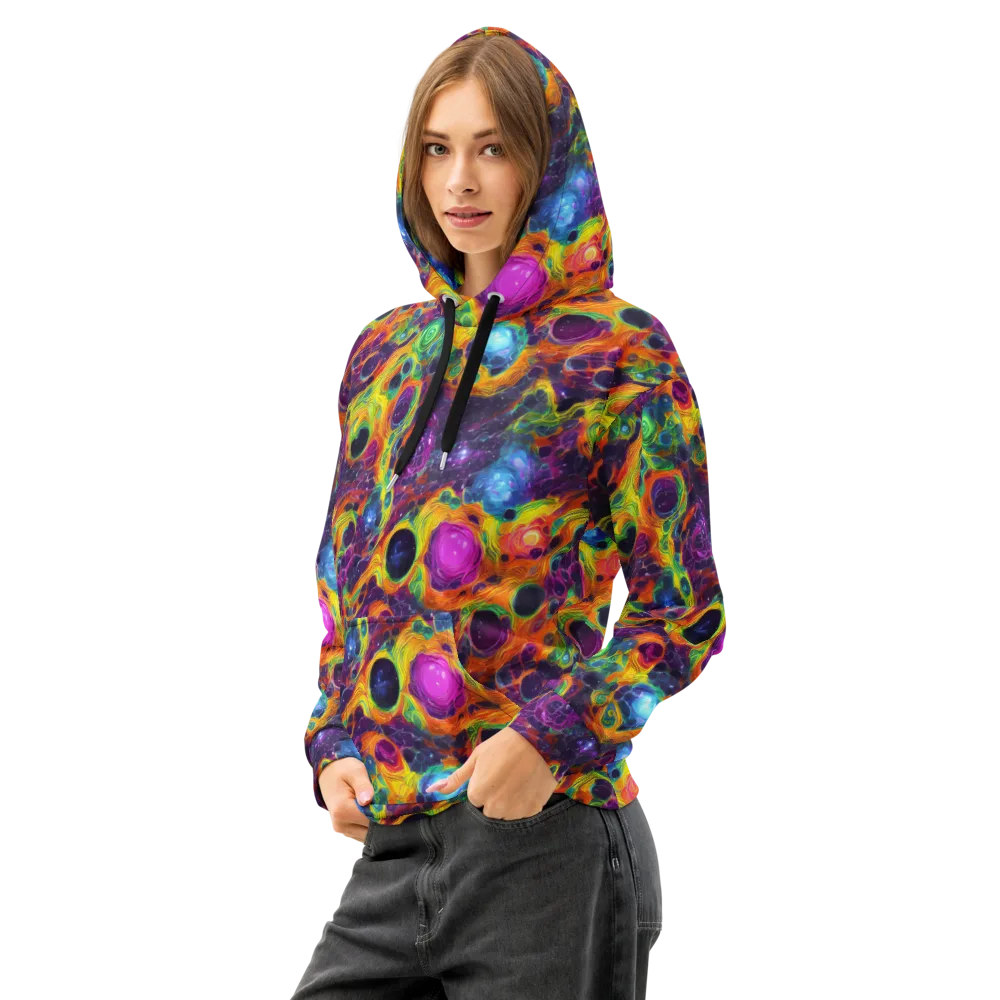 Luminous Orbits on Cotton Hoodie — Left Front