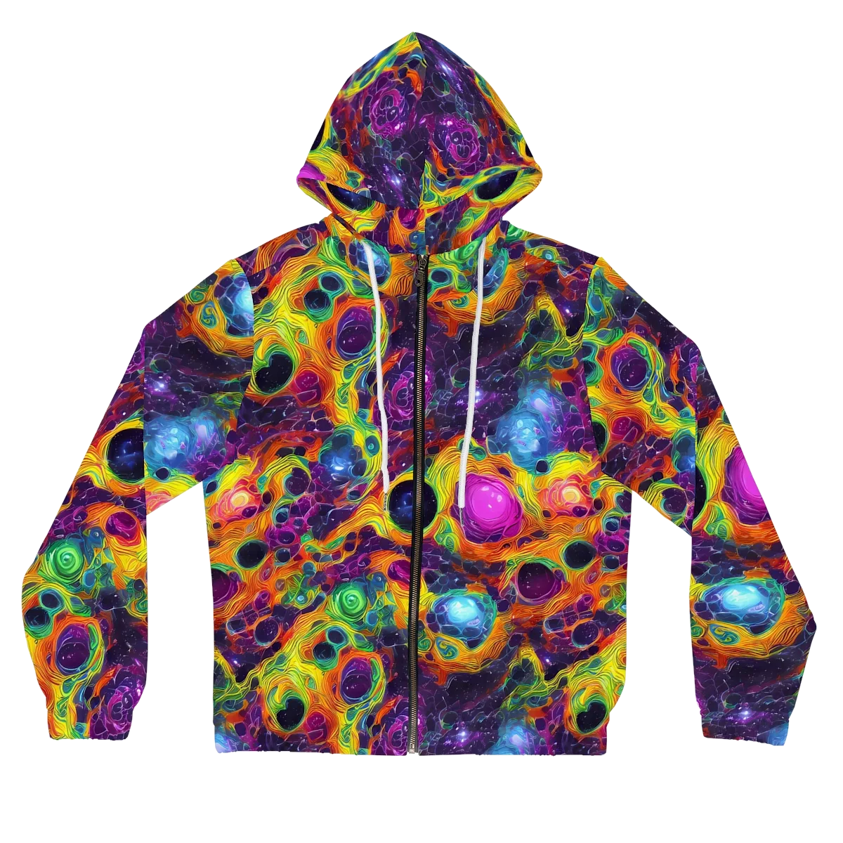 Luminous Orbits on Women's Full-Zip Hoodie — Front
