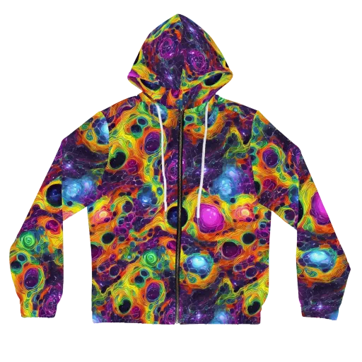 Luminous Orbits on a Women's Full-Zip Hoodie