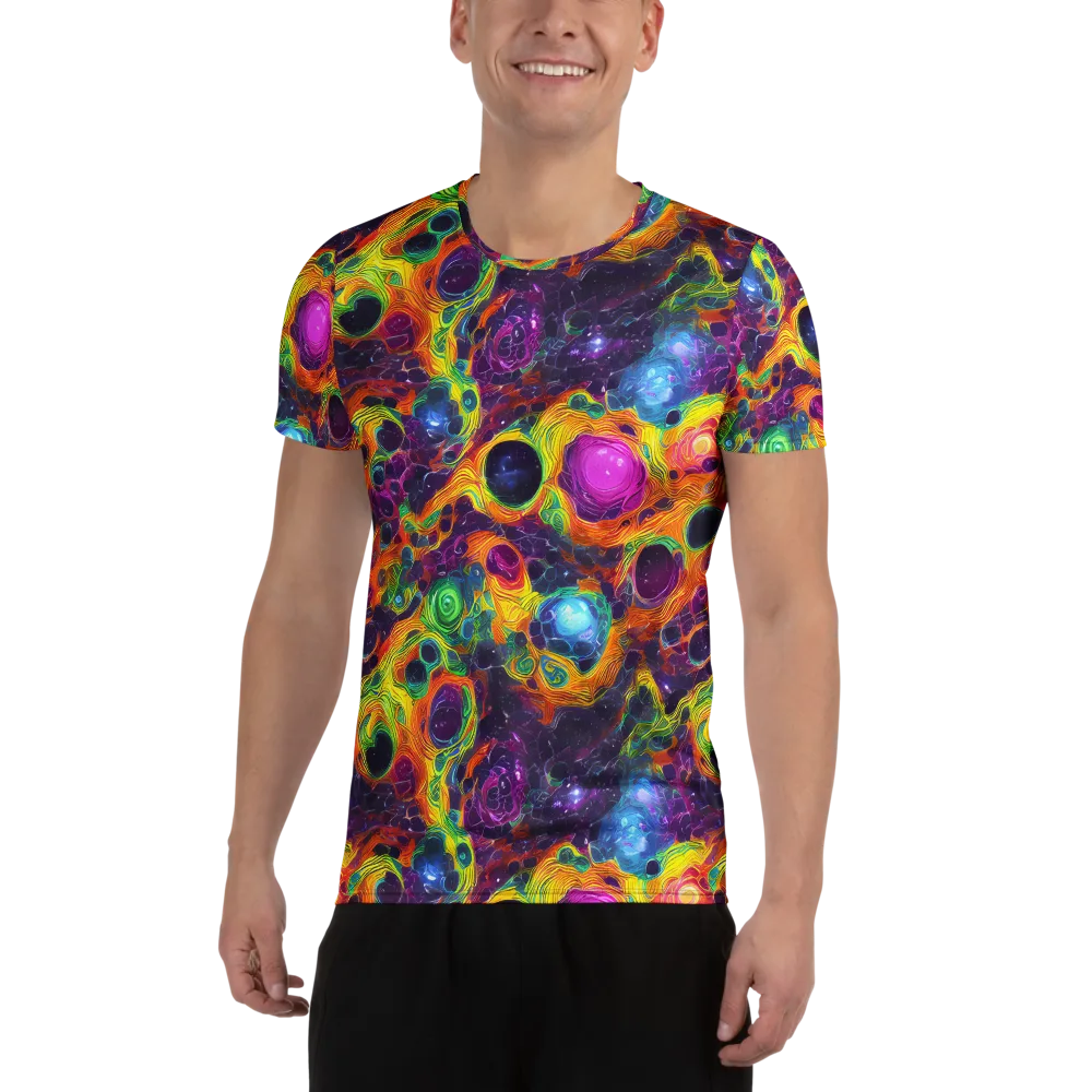 Luminous Orbits on Men's Athletic T-Shirt — Front