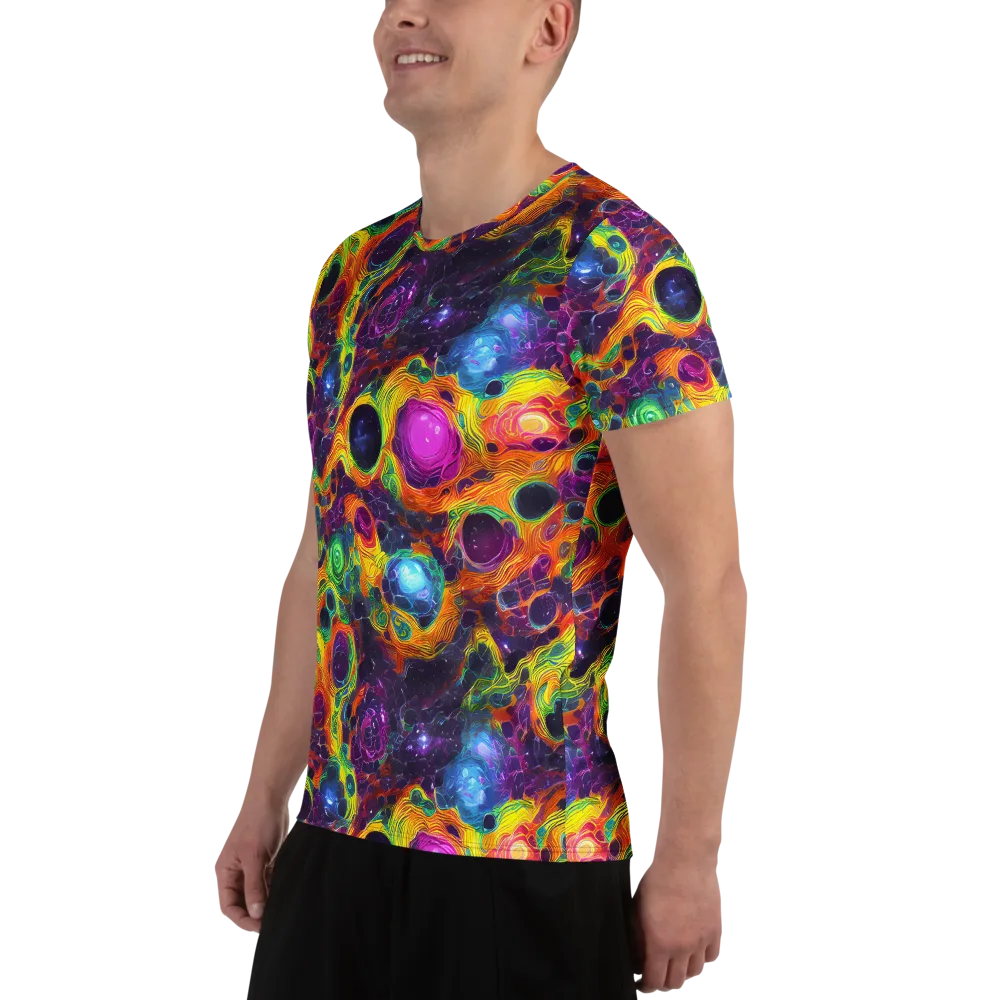 Luminous Orbits on Men's Athletic T-Shirt — Left