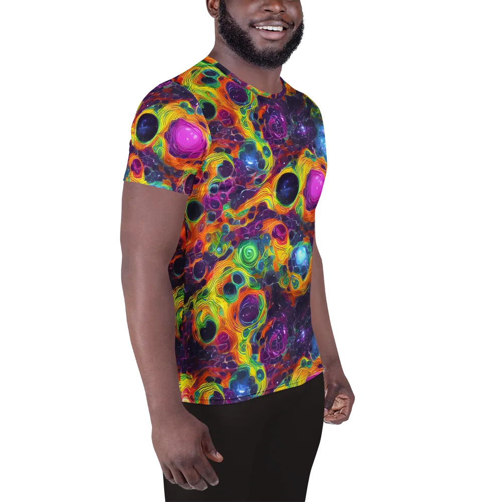 Luminous Orbits on Men's Athletic T-Shirt — Right