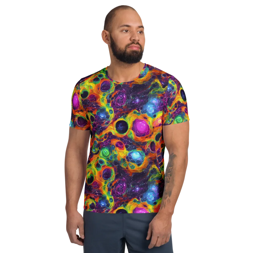 Luminous Orbits on Men's Athletic T-Shirt — Front