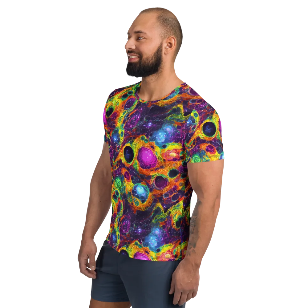 Luminous Orbits on Men's Athletic T-Shirt — Left