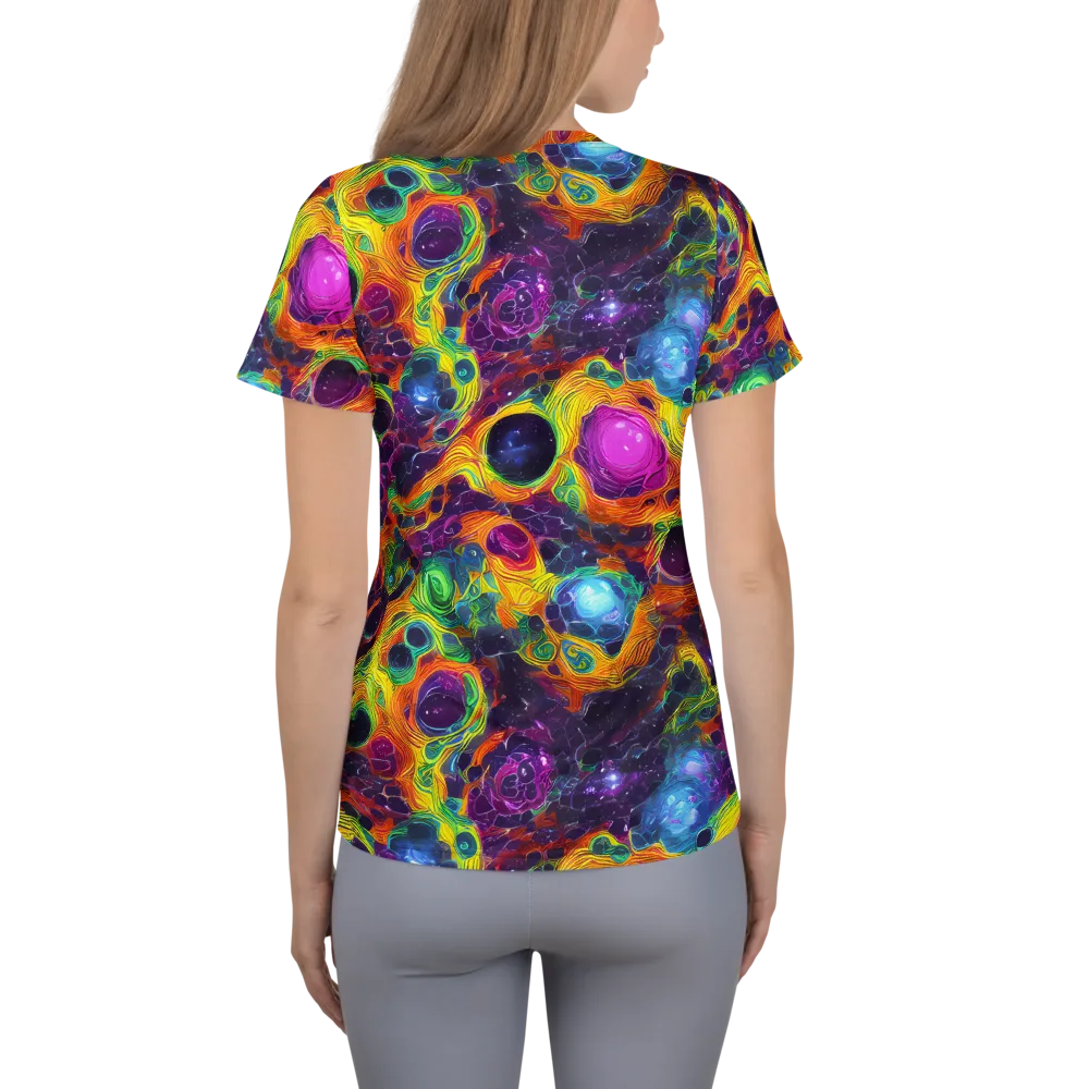 Luminous Orbits on Women's Athletic T-Shirt — Back
