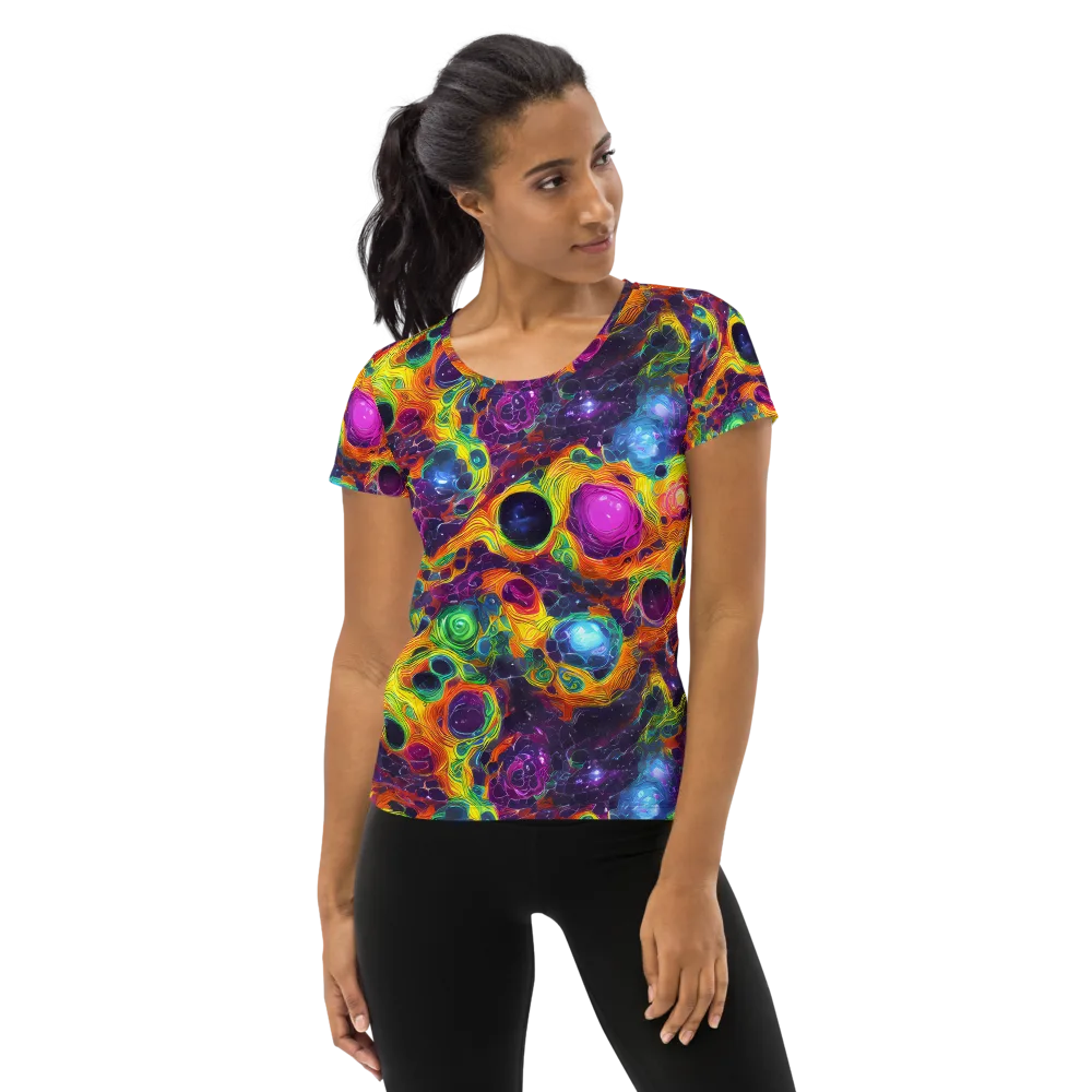 Luminous Orbits on Women's Athletic T-Shirt — Front