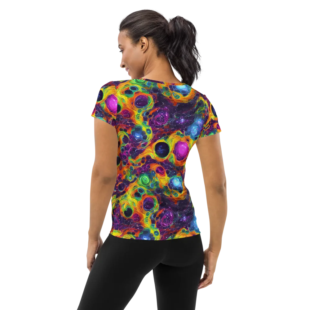 Luminous Orbits on Women's Athletic T-Shirt — Back