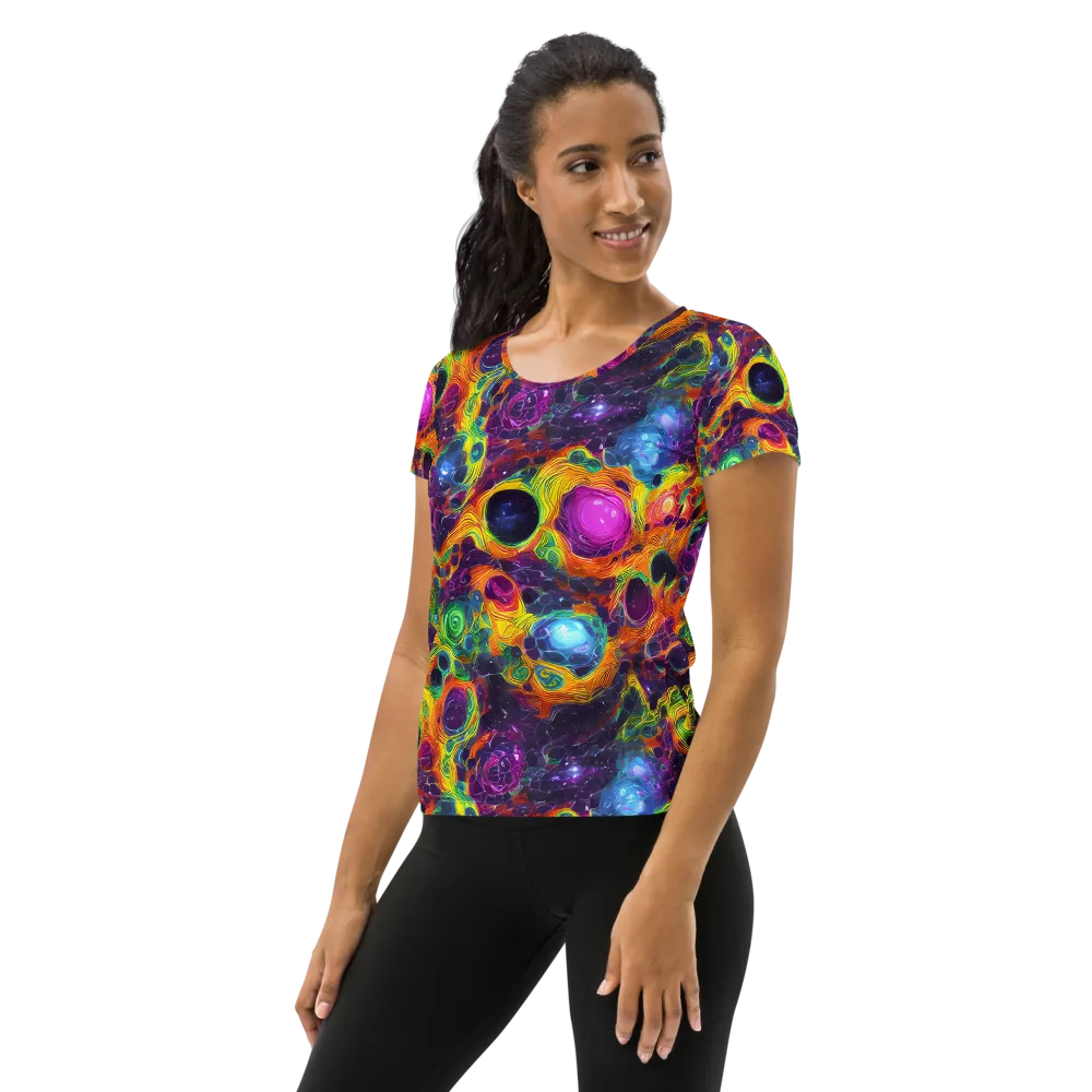Luminous Orbits on Women's Athletic T-Shirt — Left
