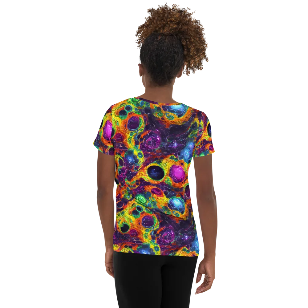 Luminous Orbits on Women's Athletic T-Shirt — Back