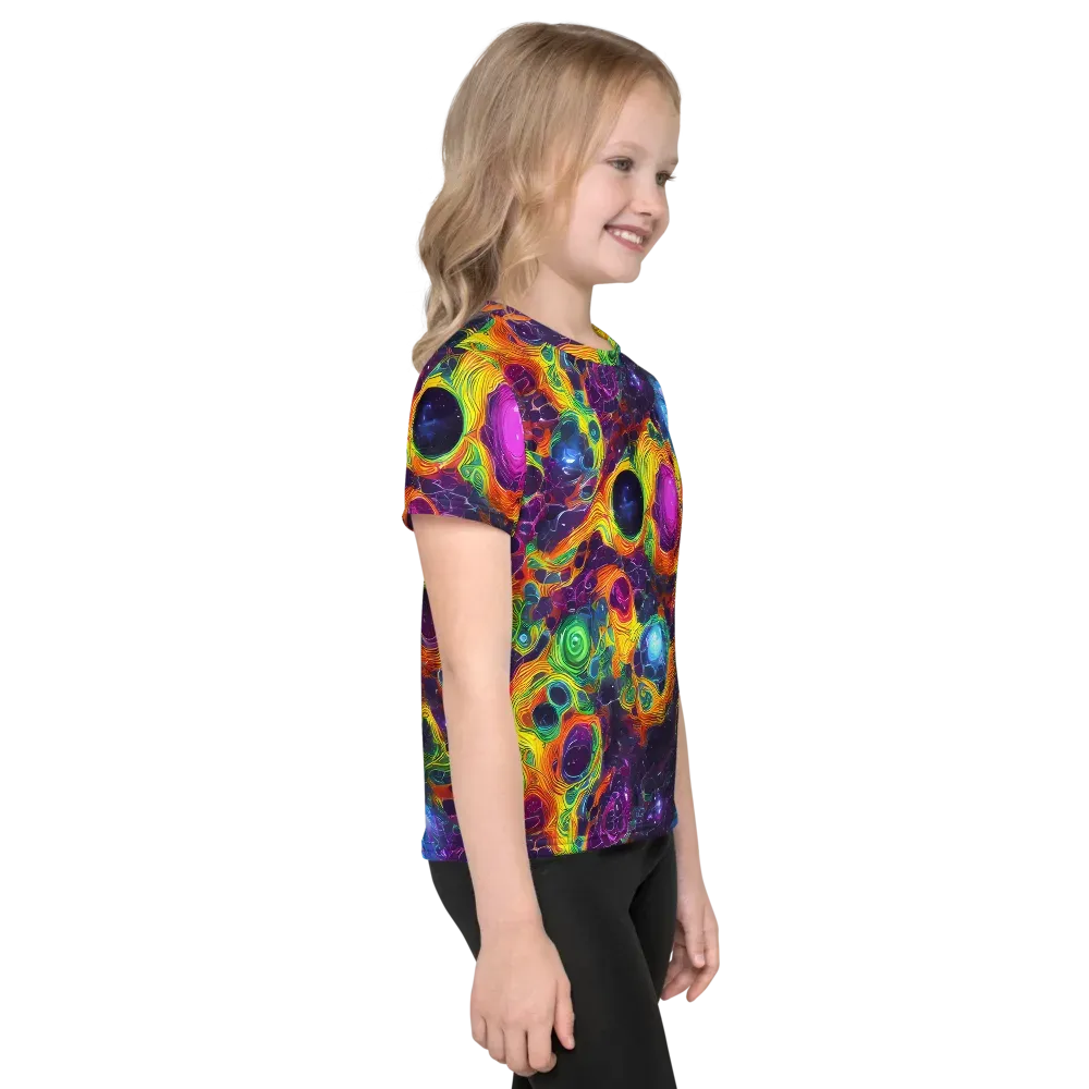 Luminous Orbits on Kids Crew Neck T-Shirt — Right