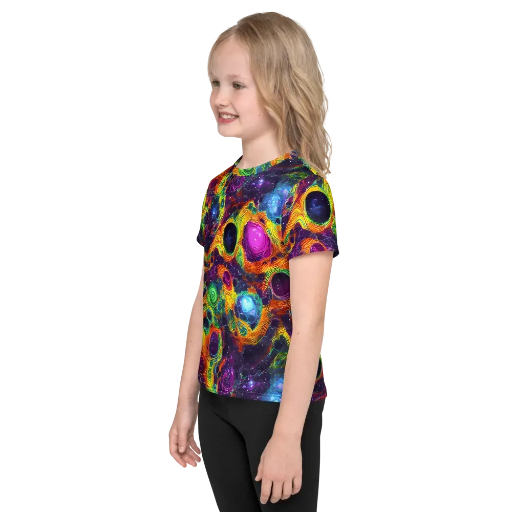 Luminous Orbits on Kids Crew Neck T-Shirt — Left
