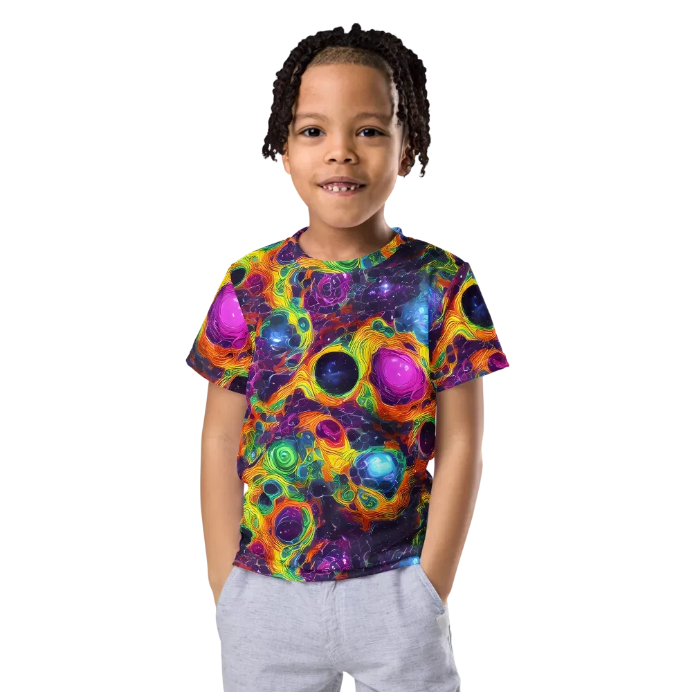 Luminous Orbits on Kids Crew Neck T-Shirt — Front