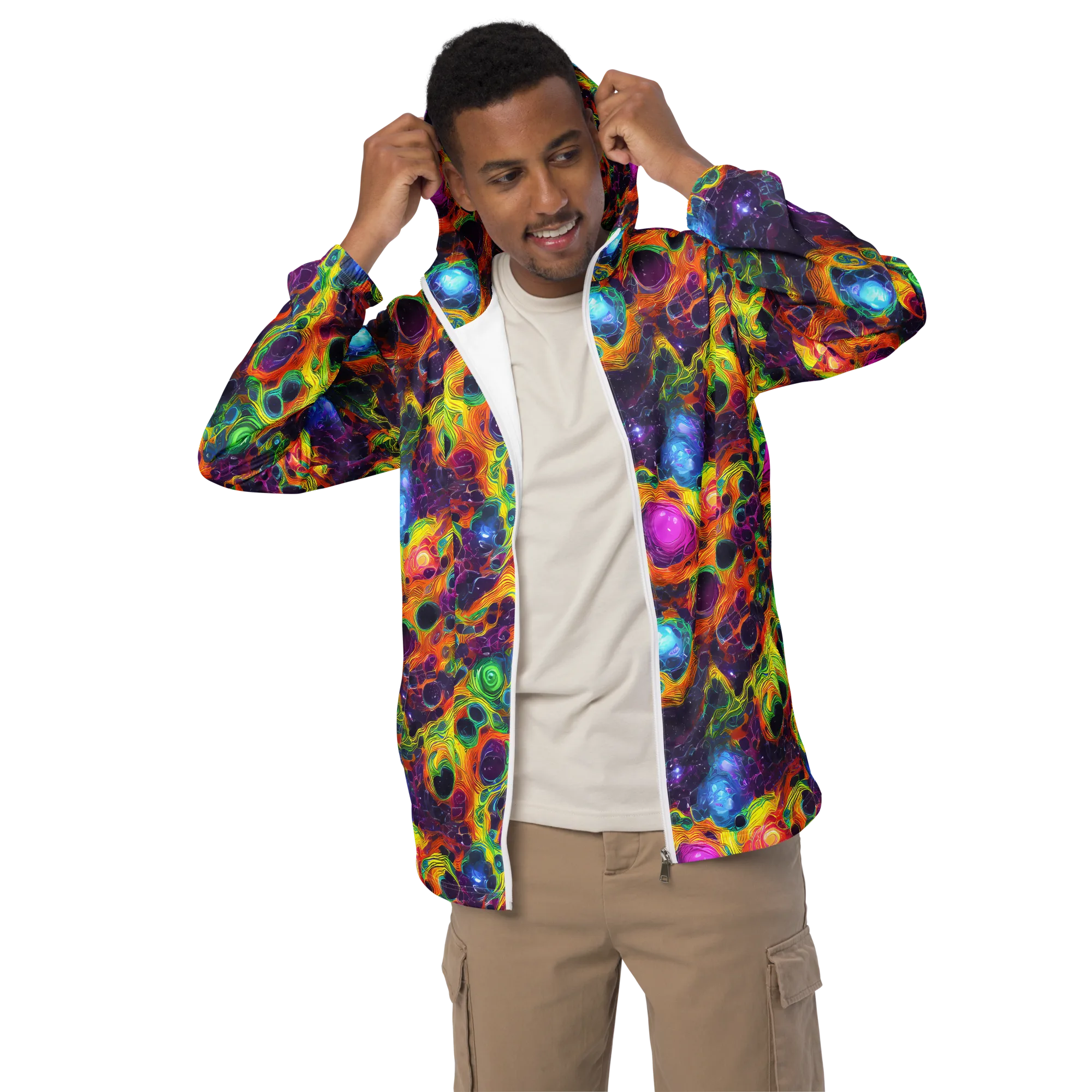 Luminous Orbits on Men's Windbreaker — Front