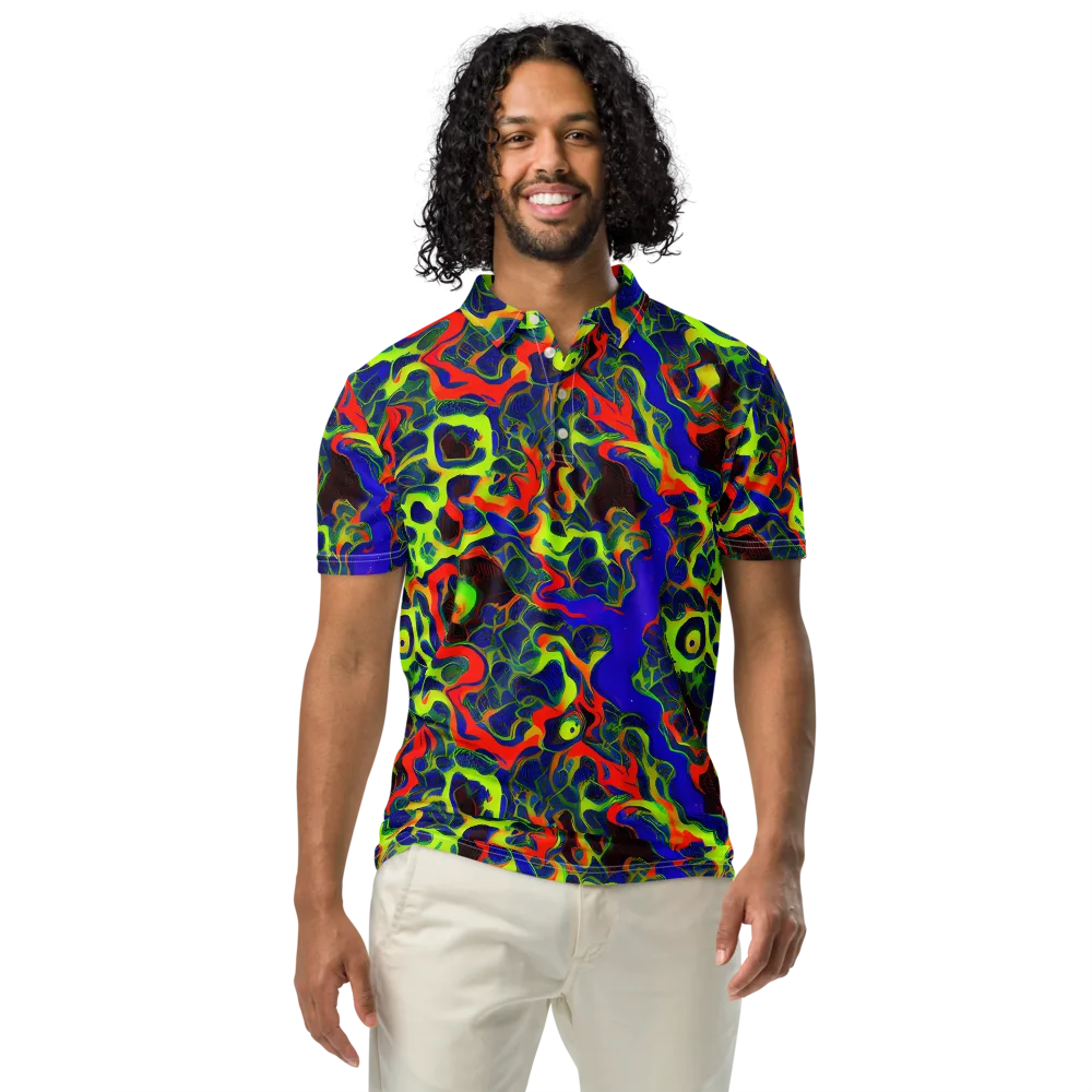 Lucid Static on Men's Slim Fit Polo Shirt — Front
