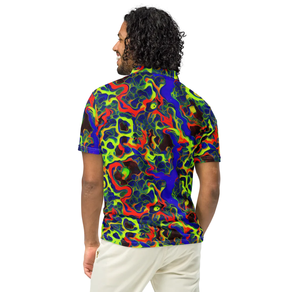 Lucid Static on Men's Slim Fit Polo Shirt — Back
