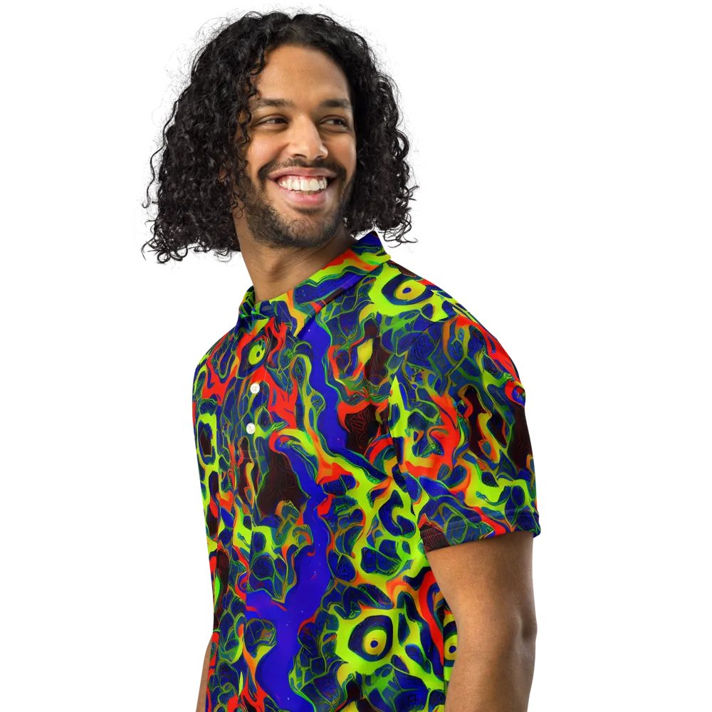 Lucid Static on Men's Slim Fit Polo Shirt — Left Front
