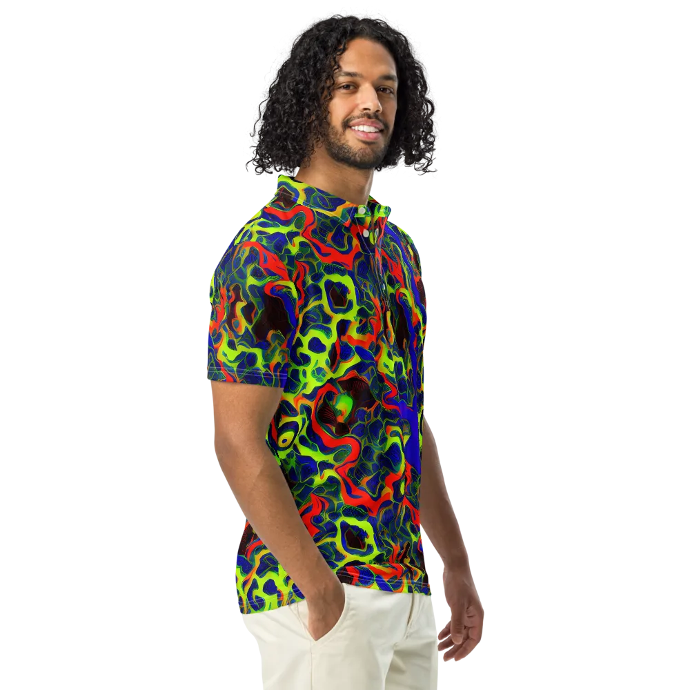 Lucid Static on Men's Slim Fit Polo Shirt — Right Front