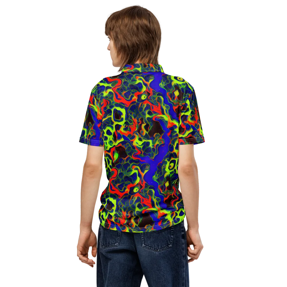 Lucid Static on Men's Slim Fit Polo Shirt — Back