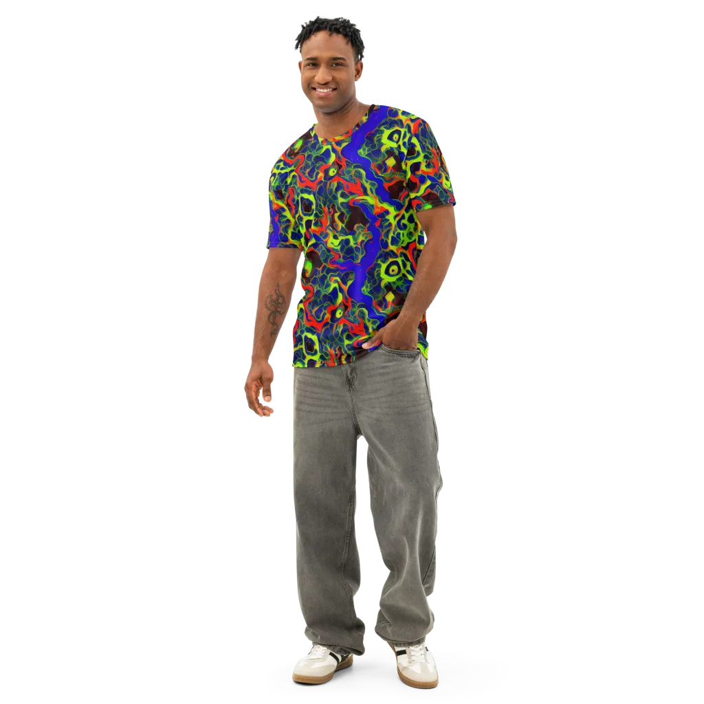 Lucid Static on Men's Cotton Crew Neck T-Shirt — Front