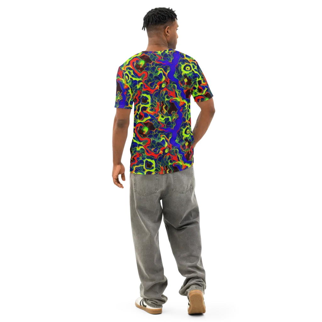 Lucid Static on Men's Cotton Crew Neck T-Shirt — Back